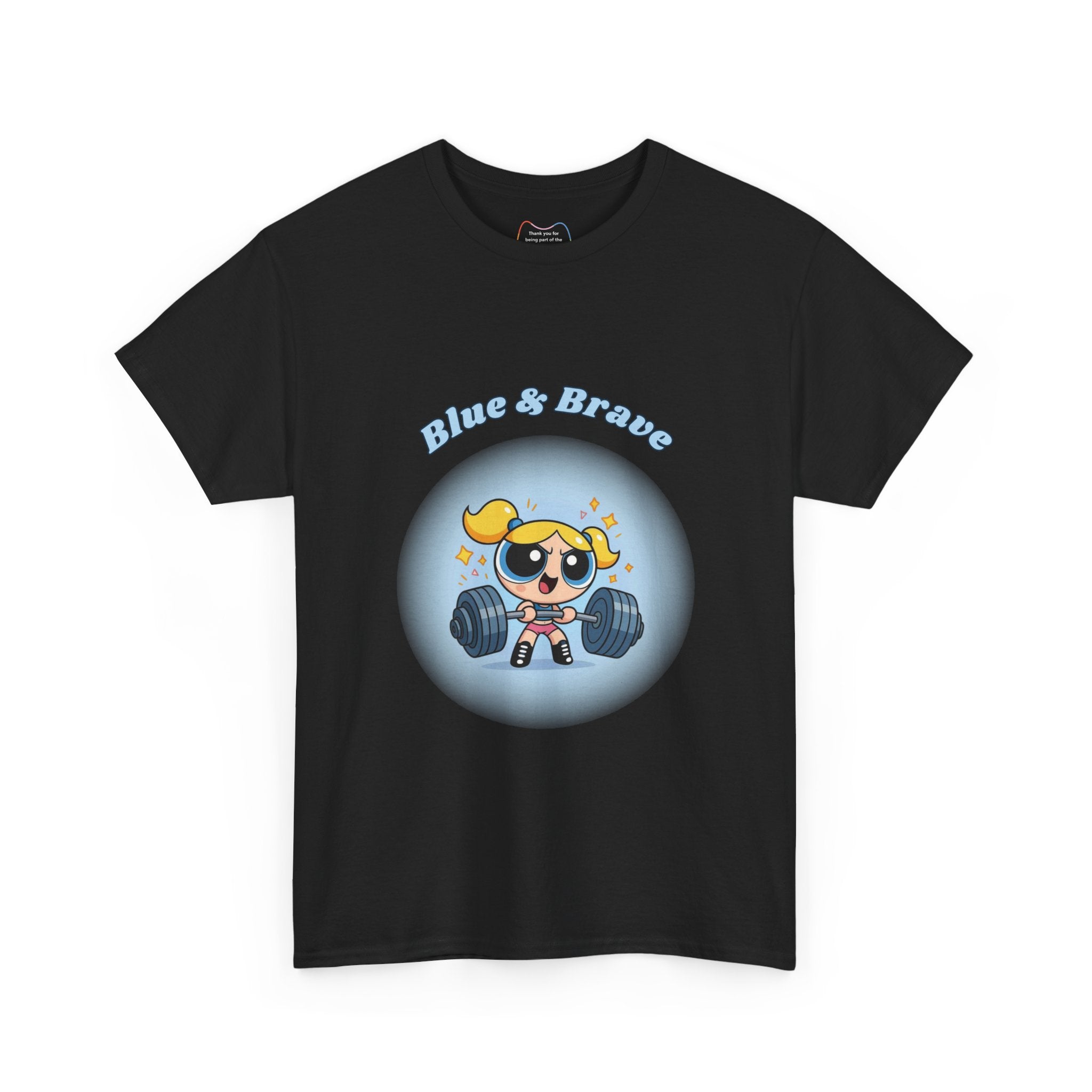 Blue & Brave – Gym T-Shirt for Women Inspired by Classic Cartoon Characters